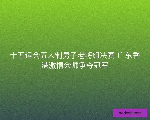 十五运会五人制男子老将组决赛 广东香港激情会师争夺冠军