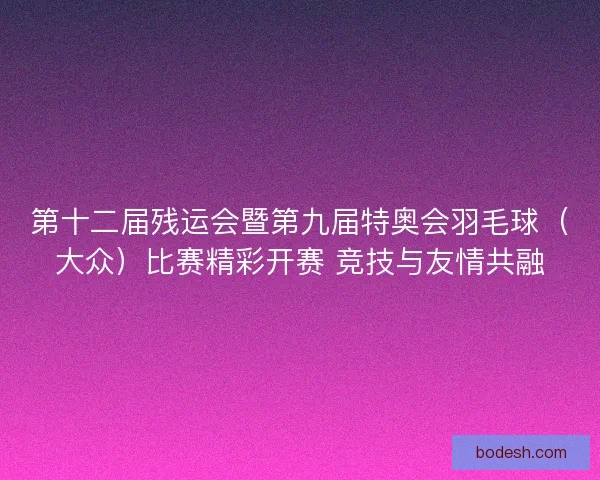 第十二届残运会暨第九届特奥会羽毛球（大众）比赛精彩开赛 竞技与友情共融